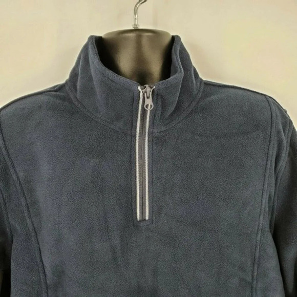 Vintage 1946 Partial Zip Fleece Knit Sweater in Mood Indigo Size L NWT - Picture 4 of 8